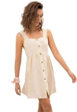 Vestido Corto Para Mujer Caqui Rutta