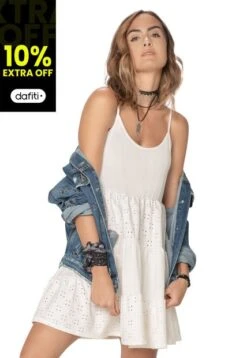 Vestido Corto Para Mujer Marfil Rutta