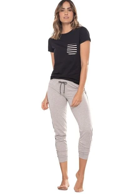 Pantal贸n Pijama Para Mujer Gris Jaspe Rutta