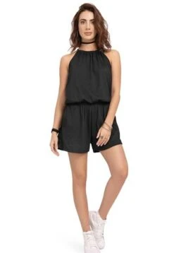 Enterizo Corto Para Mujer Negro Rutta