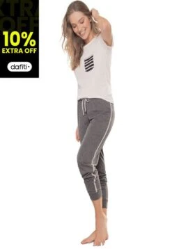 Pantalón Pijama Para Mujer Negro Cross Rutta