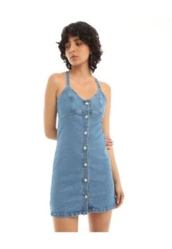 Vestido Mujer Seven M/S Azul Algodón