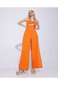 Enterizo Mujer Seven M/S Naranja Viscosa