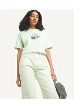 Camiseta Mujer Seven M/C Verde Algodón