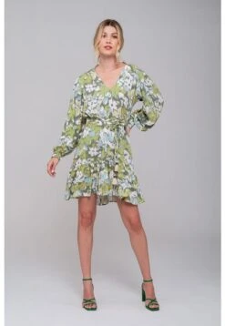 Vestido Corto Con Cinturón Est Verde-M-49VE0003