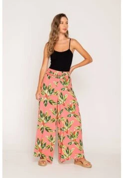Pantalón Palazzo Estampado Est Rosado S