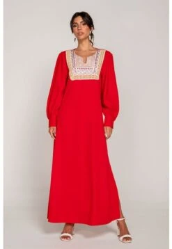 Vestido Largo Fondo Entero Rojo S