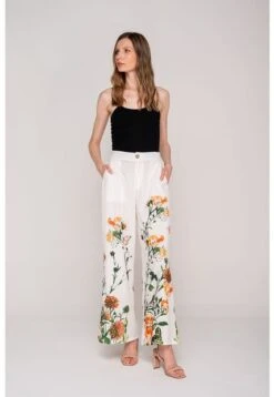 Pantalón Estampado Est Marfil S