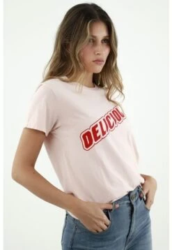 Camiseta Rosada Manga Corta Para Mujer