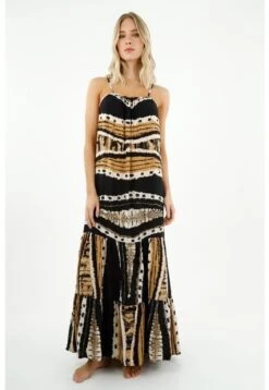 Vestido Largo Con Estampado Abstracto Para Mujer