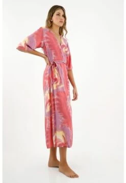 Vestido Rosado Estampado Para Mujer
