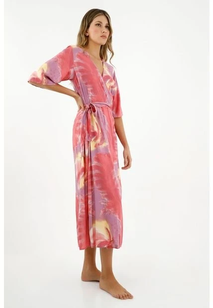 Vestido Rosado Estampado Para Mujer