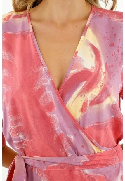 Vestido Rosado Estampado Para Mujer - Imagen 2