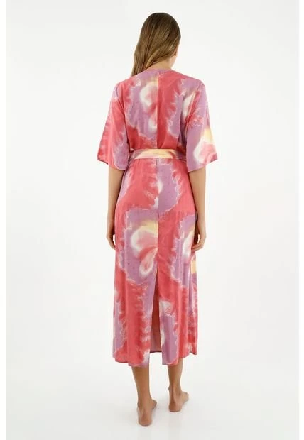 Vestido Rosado Estampado Para Mujer - Imagen 4