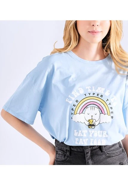 Camiseta Para Mujer Estampada Oversize Typer - Imagen 3