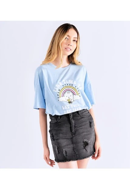 Camiseta Para Mujer Estampada Oversize Typer - Imagen 4
