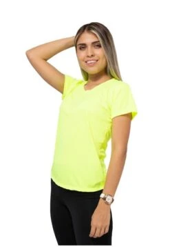 Camiseta Deportiva Dama Color Verde Neón Womanpotsherd Ref: Sport W